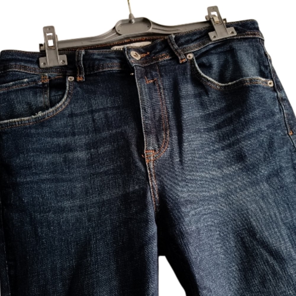 🟣US32👖Zara Distreesd Dark Blue Skinny Jeans
